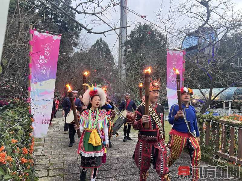 九族櫻花祭啟動 六千株櫻花接力綻放 夜舞祭火舞點燃春夜